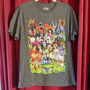 Disney Villains Charcoal Tee large